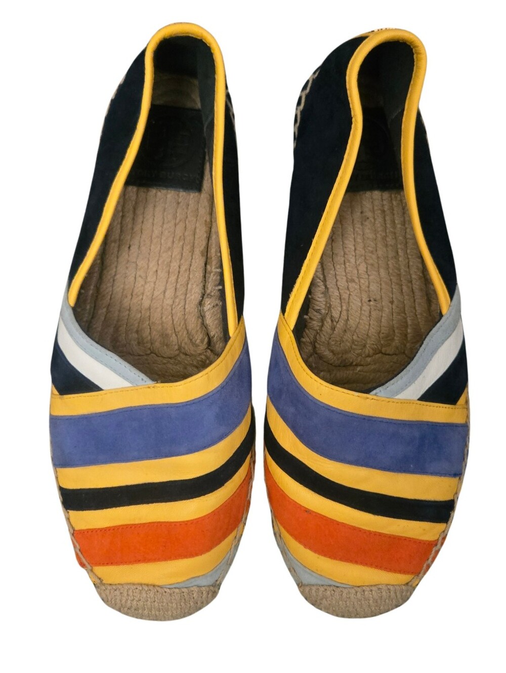 Tory Burch Maisie Espadrille Shoes Size 7.5, Multi Color Stripe, Like New
